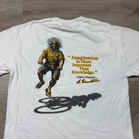 VTG Y2K Albert Einstein Imagination More Important Than Knowledge Shirt Large - Picture 3 of 9